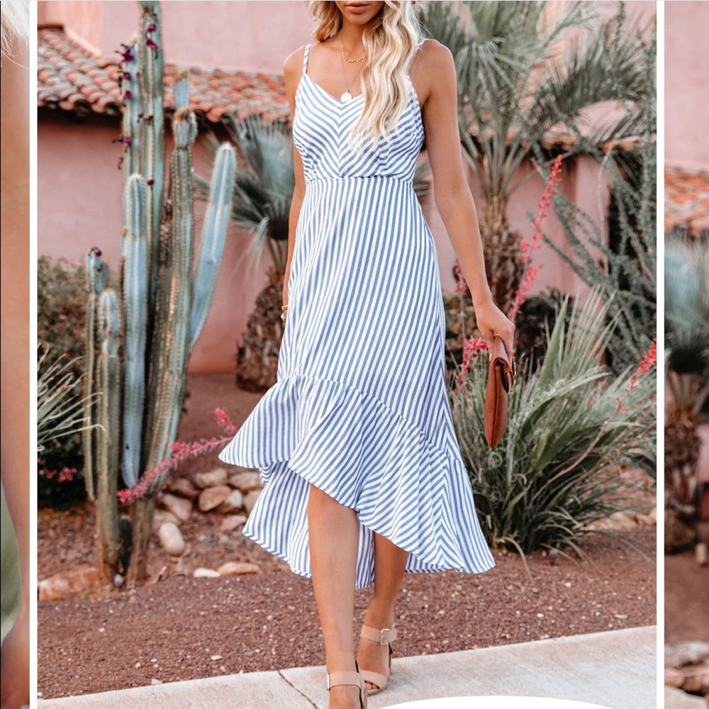 Vici Collection Contessa Striped Midi Dress